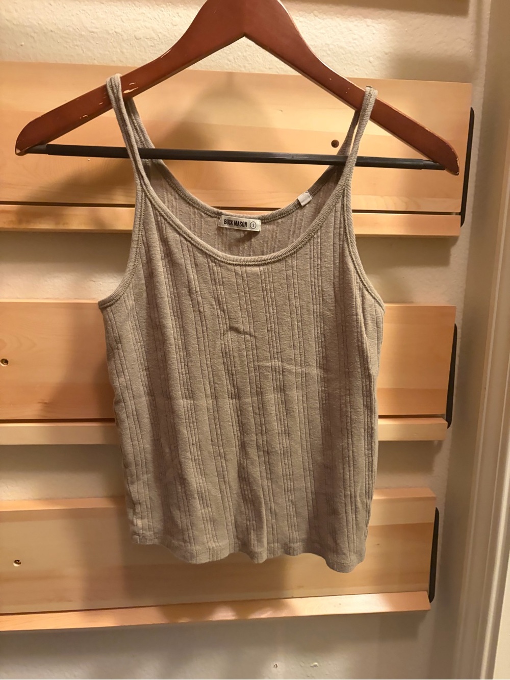 Buck Mason olive green Ribbed Tank Top